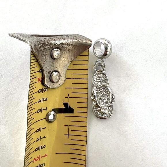 Silver Sandal Rhinestone Charm - Picture 3 of 3